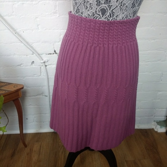Wool Cable Knit Sweater Skirt - Picture 1 of 7